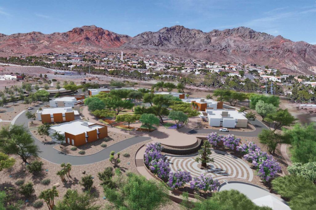 View of The Healing Center at St. Jude's Children's Ranch with hills in background.